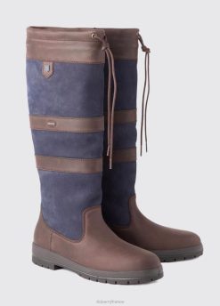 femmes Dubarry botte de campagne de Galway 80BL23 chaussure bleu marine/marron