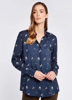 femmes Dubarry chemise à imprimé Daphné 80BL707 vêtements marine
