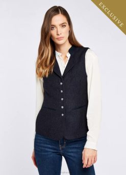 femmes Dubarry gilet en tweed à fuseaux 80BL690 vêtements marine