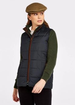 femmes Dubarry gilet matelassé Spiddal 80BL222 vêtements bleu marine multicolore