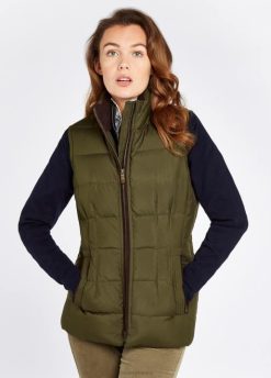 femmes Dubarry gilet matelassé Spiddal 80BL285 vêtements olive