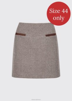femmes Dubarry mini-jupe en tweed trèfle 80BL642 vêtements café