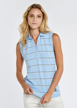femmes Dubarry polo rayé Gracehill 80BL148 vêtements ciel clair