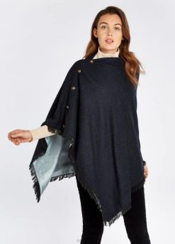 femmes Dubarry poncho en tweed noisette 80BL207 vêtements marine
