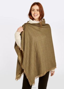 femmes Dubarry poncho en tweed noisette 80BL253 vêtements orme