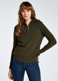 femmes Dubarry pull à col zippé Kilbarry 80BL664 vêtements olive