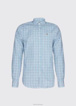 Hommes Dubarry chemise ballincollig 80BL1208 vêtements bleu sarcelle multicolore