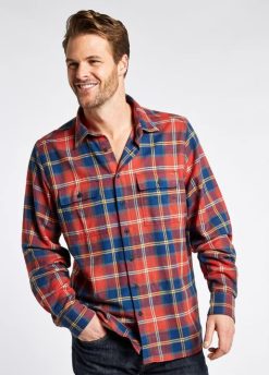Hommes Dubarry chemise en flanelle à carreaux shelbourne 80BL1025 vêtements indigo