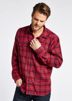 Hommes Dubarry chemise en flanelle à carreaux shelbourne 80BL1091 vêtements cardinal